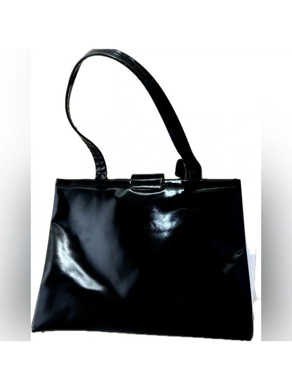 Salvatore Ferragamo Black Shoulder Bag with Gold Clasp - Picture 2 of 15